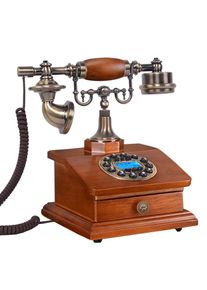 Fashion Wood Phone Antique Landline Telephone Vintage Phone Home Phone Fitte Phone with drawer Telefone With RD Box Drawer