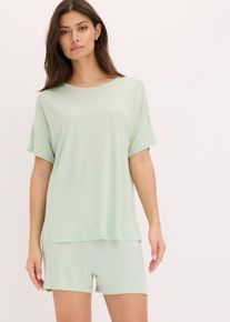 Oversized pyjamas med shorts av viskos - grön - storlek 56/58 (3XL) - bonprix