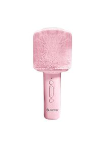 Denver Bluetooth Karaoke Microphone Speaker with fluffy top - Pink