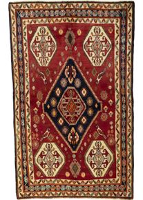 Shiraz Dywan 250x150 Czerwony (Iran) Ręcznie Tkany