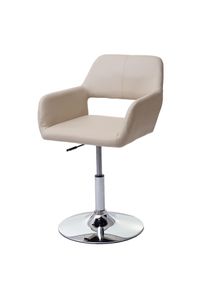 Esszimmerstuhl HWC-A50 III, Stuhl Küchenstuhl, Retro 50er Jahre, Kunstleder ~ creme, Chromfuß