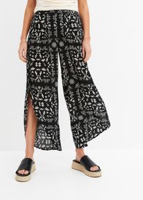 Pantalon paréo fendu sur les côtés - noir - taille 46 - Viscose - bonprix