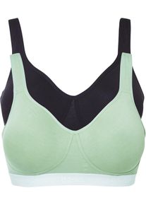 Lot de 2 soutiens-gorge coton sans armatures - vert - taille 95E avec coton - bonprix