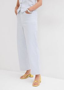 Jean large taille haute cropped - blanc - taille 50 avec coton - bonprix