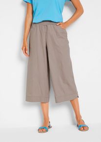 Pantalon en lin majoritaire longueur 3/4 - gris - taille 44 - lin - bonprix