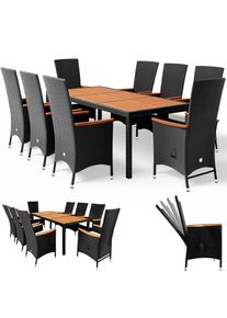 Casaria Polyrotan Tuinset Rio 9-tlg Zwart