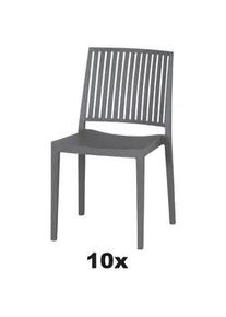 siena GARDEN Gartensessel-Set , Grau , Kunststoff , eckig , 46x80x56 cm , stapelbar, gastro- und objekttauglich, wetterbeständig , Gartenmöbel, Gartensessel, Gartenstühle
