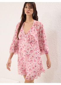Trendyol Kleid Damen pink Größe 34 Geblümt/Floral