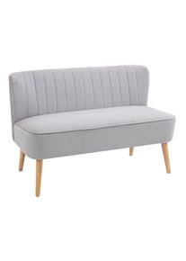 HOMCOM Modern Velvet Double Seat Sofa w/ Wood Frame Foam Padding High Back Soft Comfortable Compact Couch Grey | Aosom Ireland