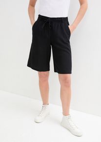 Bermuda décontracté en lin majoritaire - noir - taille 42 - lin,Viscose - bonprix