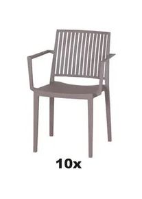 siena GARDEN Gartensessel-Set , Taupe , Kunststoff , eckig , 57x80x56 cm , stapelbar, gastro- und objekttauglich, wetterbeständig , Gartenmöbel, Gartensessel, Gartenstühle