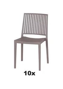 siena GARDEN Gartensessel-Set , Taupe , Kunststoff , eckig , 46x80x56 cm , stapelbar, gastro- und objekttauglich, wetterbeständig , Gartenmöbel, Gartensessel, Gartenstühle