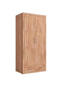 Linea Natura Drehtürenschrank , Kernbuche , Holzwerkstoff , Kernbuche , massiv , 1 Fächer , 2 Schubladen , 100x212x60 cm , Typenauswahl, Beimöbel erhältlich, in verschiedenen Holzarten erhältlich , Schlafzimmer, Komplette Schlafzimmer und Serien, Schlafzimmerserien