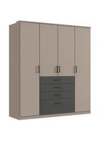 wimex Carryhome Kleiderschrank , Graphitfarben, Grau , Holzwerkstoff , 4 Fächer , 4 Schubladen , 180x199x58 cm , BQ - Bündnis für Qualität, Made in Germany, DIN EN ISO 9001 , in verschiedenen Größen erhältlich , Schlafzimmer, Komplette Schlafzimmer und Serien, Schlafzimmerserien