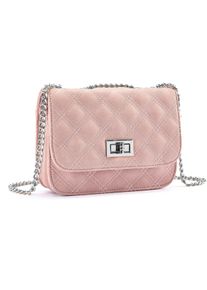 Lascana Dames Schoudertas in roze ,maat 0, Witt, 100% Leer