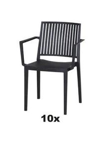 siena GARDEN Gartensessel-Set , Anthrazit , Kunststoff , eckig , 57x80x56 cm , stapelbar, gastro- und objekttauglich, wetterbeständig , Gartenmöbel, Gartensessel, Gartenstühle