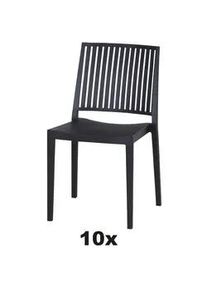 siena GARDEN Gartensessel-Set , Anthrazit , Kunststoff , eckig , 46x80x56 cm , stapelbar, gastro- und objekttauglich, wetterbeständig , Gartenmöbel, Gartensessel, Gartenstühle