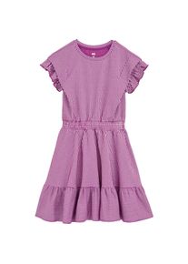 WE Fashion Piger Kjole lilla / hvid St&oslash;rrelse 158/164