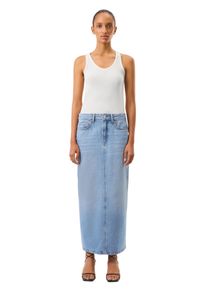 Drykorn ZYA 5-pocket kokerrok in vloeiend stonewash denim in blauw, maat 26