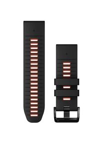 Curea ceas smartwatch Garmin, 26mm, QuickFit, Silicon, Black/Flame Red