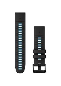 Curea ceas smartwatch Garmin, 22mm, QuickFit, Silicon, Black/Cirrus Blue