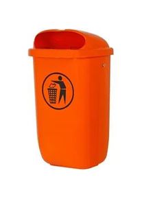 STIER Abfallbehälter mit Regenhaube 50 l orange BxTxH 432x334x745 mm