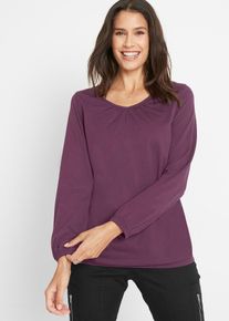 Katoenen longsleeve met elastiek van katoen - paars - maat 56/58 (3XL) - 100% katoen - bonprix