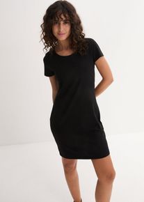 Jersey jurk met biologisch katoen en stretch - zwart - maat 56/58 (3XL) - met katoen - bonprix
