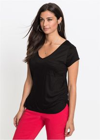 T-shirt van zachte viscose - zwart - maat 36/38 (S) - viscose - bonprix