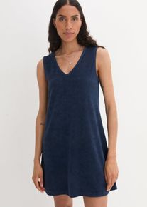 Frotté jurk in A-lijn - blauw - maat 56/58 (3XL) - badstof - bonprix