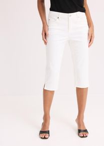 Capri broek met een comfortabele band - wit - maat 54 - met katoen - bonprix