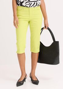 Capri broek met een comfortabele band - geel - maat 46 - met katoen - bonprix