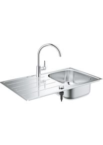 Grohe K200 Bau-Spüle BauEdge Küchenarmatur Küchenspüle hoher Auslauf Einlochmontage edelstahl
