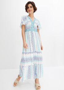 Maxikleid aus Viskose, weiß, Größe 42, Viskose, bonprix
