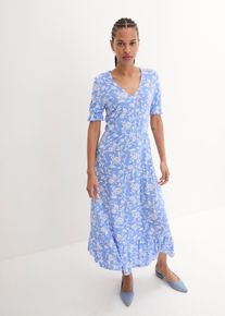 Jerseykleid aus fließender Viskose, blau, Größe 36/38 (S), Viskose, bonprix