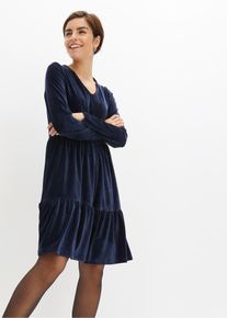 Minikleid aus elastischen Samt, blau, Größe 36/38 (S), bonprix