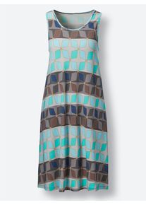 feel good Damen Sommerkleid mit seitlichen Taschen in aquamarin-gemustert ,Größe 36/38, Witt, 95% Viskose, 5% Elasthan