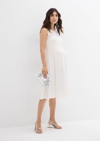 bonprix Mujer, Vestido premamá con encaje de punto, blanco, 40/42