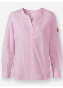Damen Schlupf-Bluse mit Kellerfalte hinten in ros&eacute; ,Gr&ouml;&szlig;e 38, WITT, 100% Baumwolle