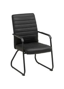 Livetastic Besucherstuhl , Schwarz , Holz, Metall, Kunststoff, Textil , Pappel , Sperrholz , Rundrohr , 55x92x64 cm , inklusive Armlehnen , Büromöbel, Bürostühle, Besucherstühle