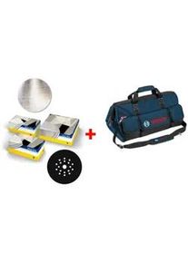 Bosch Trockenbau-Set, sia Schleifscheibe 7500 + Zwischenscheibe + Handwerkertasche, 153-teilig