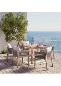 Gartenset Aldina Steingrau Holz/Textil