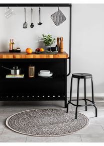 benuta Nest Okrągły dywan outdoor Cleo beżowo-brązowy ø 150 cm okrągły Geometryczny