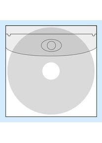 100 Stuks - CD-hoesjes, zelfklevend met klep, PP, transparant
