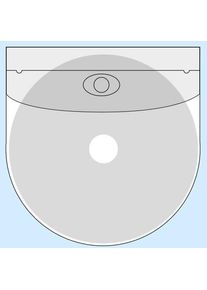 100 Stuks - CD-hoesjes, zelfklevend, onderkant rond, met klep, PP, transparant