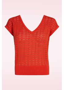 King Louie Onde Double V Top in Spicy Orange.