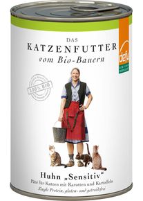 Defu Adult-Cat Paté | mit Huhn, Kartoffeln & Karotten | Bio Katzenfutter | 1,2 kg (6x200g)