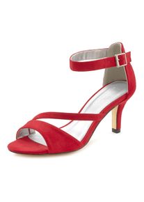 Lascana Dames Sandalen in rood ,maat 36, Witt, 100% Textiel