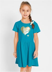 bonprix Vestido de punto de puro algodón orgánico (2 unidades), azul, 164/170