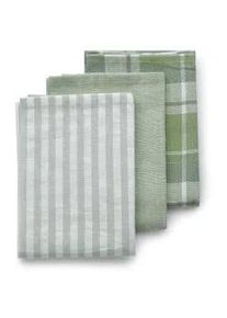 Kela Geschirrtuch-Set , Weiß, Olivgrün , Textil , Heimtextilien, Geschirrtücher & Schürzen, Geschirrtücher